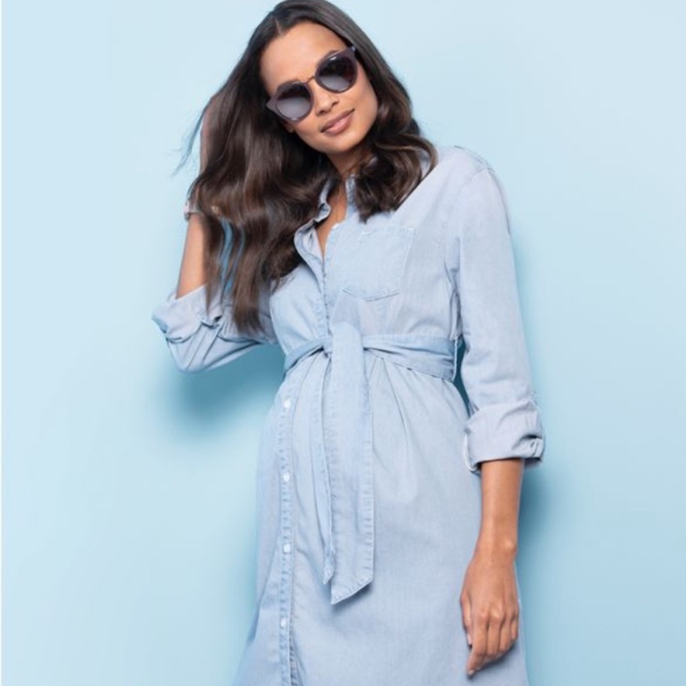 Seraphine chambray maternity dress size 4